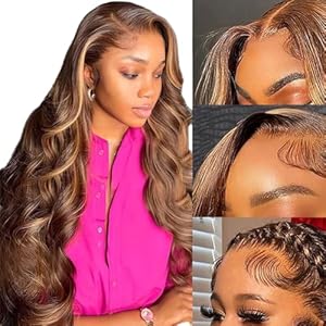 Highlight Ombre Lace Front Wig Human Hair 180% Density Honey Blonde HD Lace Front Wig Human Hair 4/27 13×4 Body Wave Lace Front Wigs Human Hair Pre Plucked With Baby Hair 24 Inch