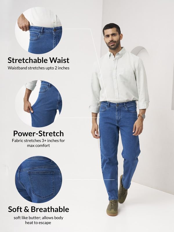 Image of The Pant Project Relaxed Fit Stretchable Jeans for Men | Mens Stylish Denim Cotton Pants
