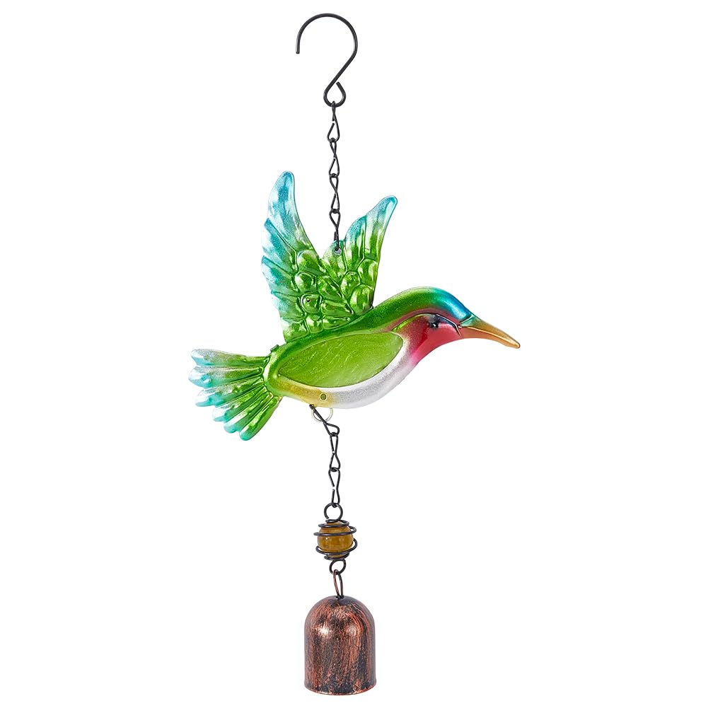 WADORN Metal Hummingbird Wind Chimes, Funny Birds Wind Bells Lucky Hummingbird Hanging Windchimes Garden Decorations for Indoor Outdoor Yard Patio Home Garden Balconies Ornament Housewarming Gifts