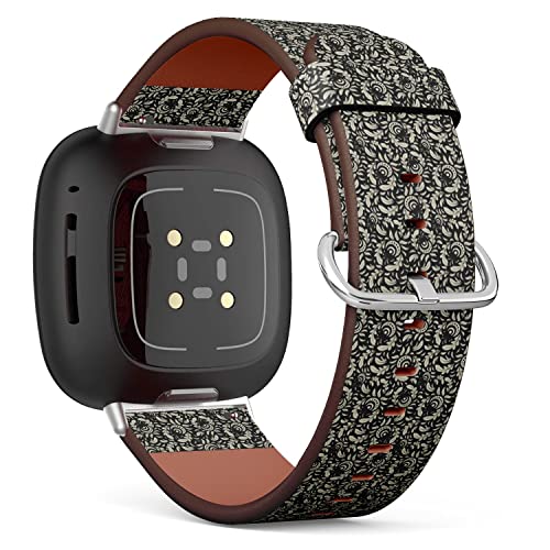 CJBROES Replacement Leather Watch Band, Compatible with Fitbit Versa 3 and Fitbit Sense of Wristband Bracelet Accessory - templates Carpets Textiles Any