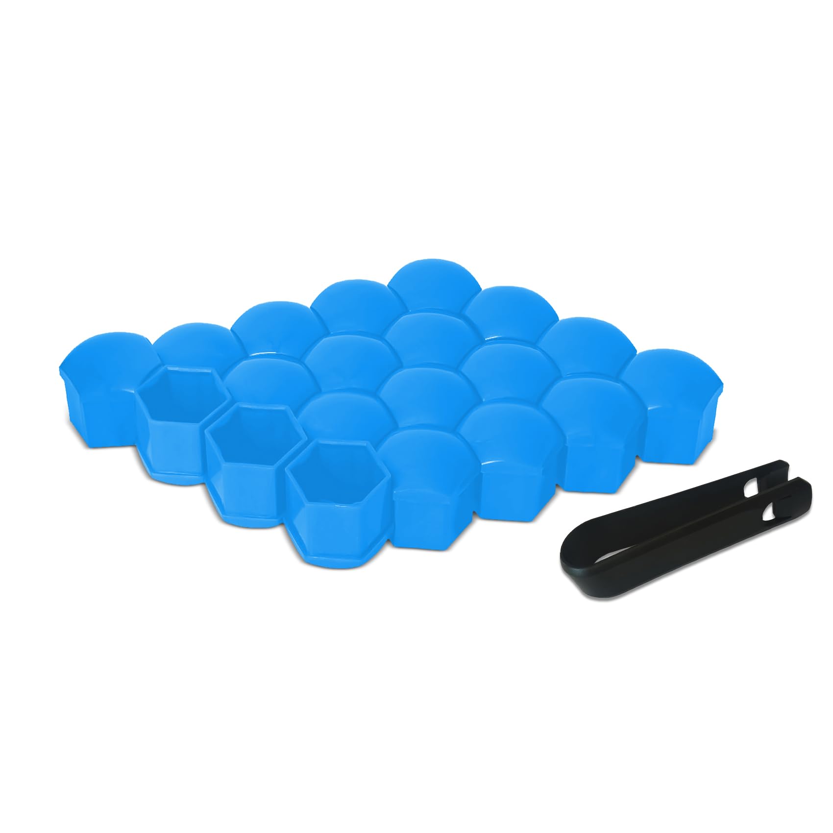 Tecledsn 20PCS Wheel Nut Covers Bolt Caps, Wheel Lug Nut Covers, 19mm Hexagonal Tire Nut Covers with Removal Tool, Hub Screw Protection Cap Car