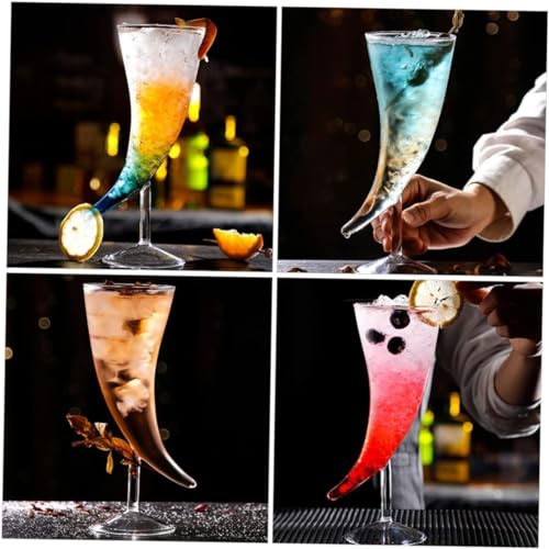 Image of Melbify Horn Shaped Beer Glasses | Set of 1 | 350 ml | Curved Beer Glass | Large | Big | Unique| Exclusive| Horn Beer Glass Super Tall