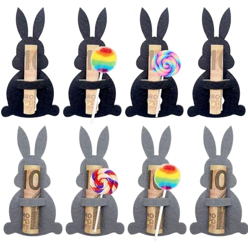 8 Piezas Conjunto de Regalos de Dinero de Pascua, Adornos de Fieltro Conejitos, Divertida Decoraciones de Pascu, Embalaje de Regalo Dinero, Pascua Regalo para Niños Adultos Amigos, Monedero Sorpresa
