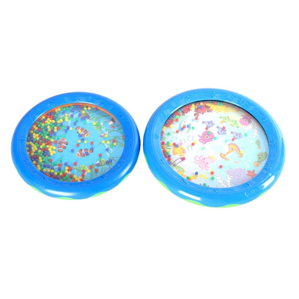Set Tamburi Ocean Montessori, Giocattolo Sonoro Onde Marine Cartone Animato Giocattoli Educativi Prima Infanzia per Neonati e Bambini da 0 a 3 Anni