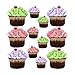Pink Purple Green 12 Cute Cupcakes Wall Stickers Decals