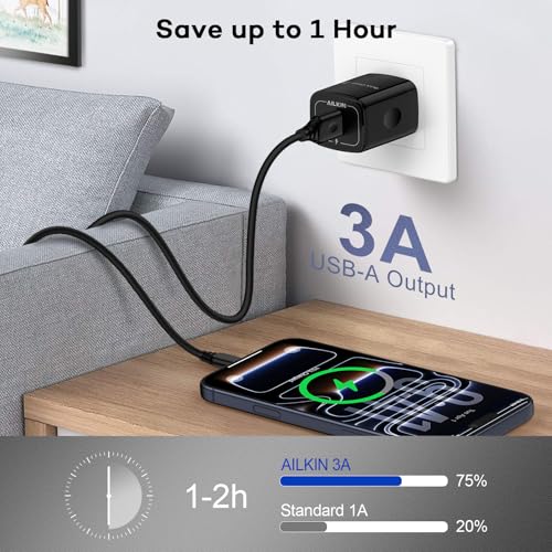 Image of Usb Charger Block With Single USB-A Qc 3.0 Charging Port For Google Pixel 10 Pro Xl 9 9a 8 8a 7, Apple Wall Charger Usba Multi 2 Pack Power Adapter Ac Cube for iPhone, Samsung Galaxy, Wireless Charger