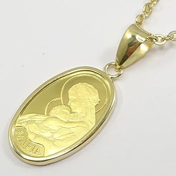 Amazon | 純金コイン金貨ペンダントトップ1.0グラムマリア肖像