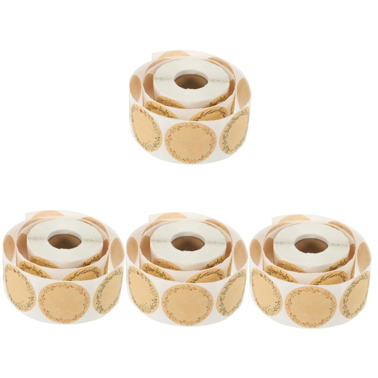 Lurrose 4 Rollen Blumenetikettenaufkleber versiegelbar Schild Punkt Briefe Alphabet klebrig geschenktüten deko -Siegelaufkleber aus Papier Umschlagaufkleber Kraftpapier