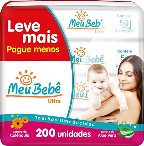 Toalhas Umedecidas Meu Bebe Ultra Leve Mais Pague Menos 200 unida...
