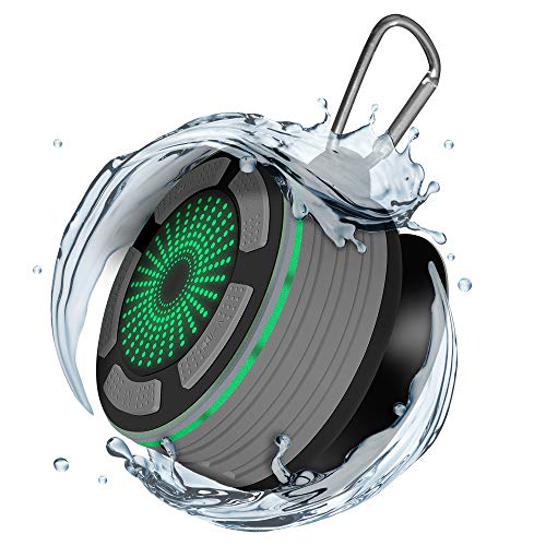 Alitoo Altavoz Bluetooth, portátil Altavoz inalámbrico para baño Bluetooth, micrófono Incorporado, Resistente al Agua, para TV, computadora, teléfono Inteligente, Más (Grey)