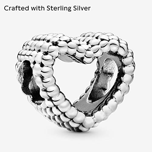 Pandora Beaded Open Heart Charm - Compatible Moments Bracelets - Jewelry for Women - Gift for Women in Your Life - Made with Sterling Silver, No Gift Box4