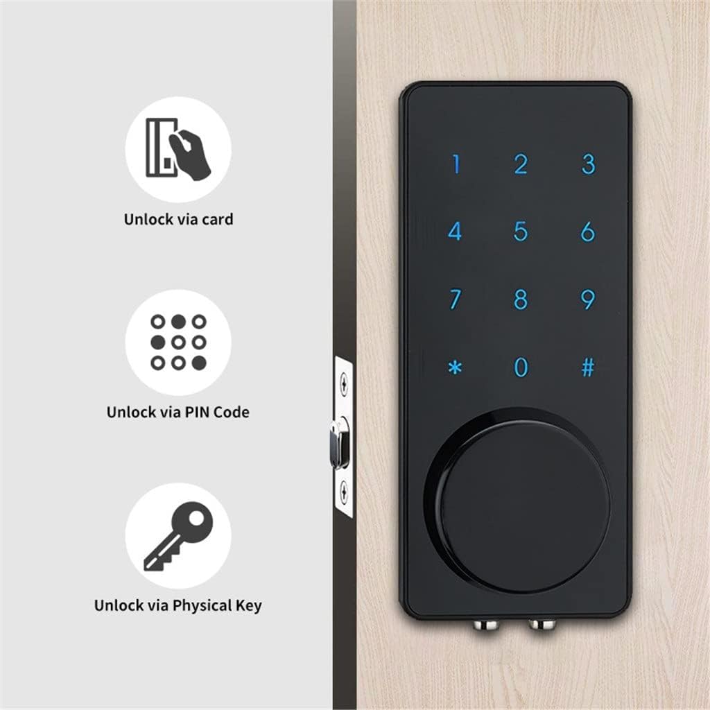 Smart Door Lock Keyless Password Electrics Door Lock Touch Screen Keypad Auto IC Card Mechanical Key Lock
