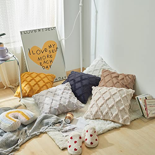 Sunday Praise Set Of 2 Soft Plush Wool Velvet Decorative Beige Throw Pillow Covers 18X18 Inch Fluffy Boho Square Cushion Covers Cases Solid Pillow Shell For Couch Sofa Bed Chair #TOP5