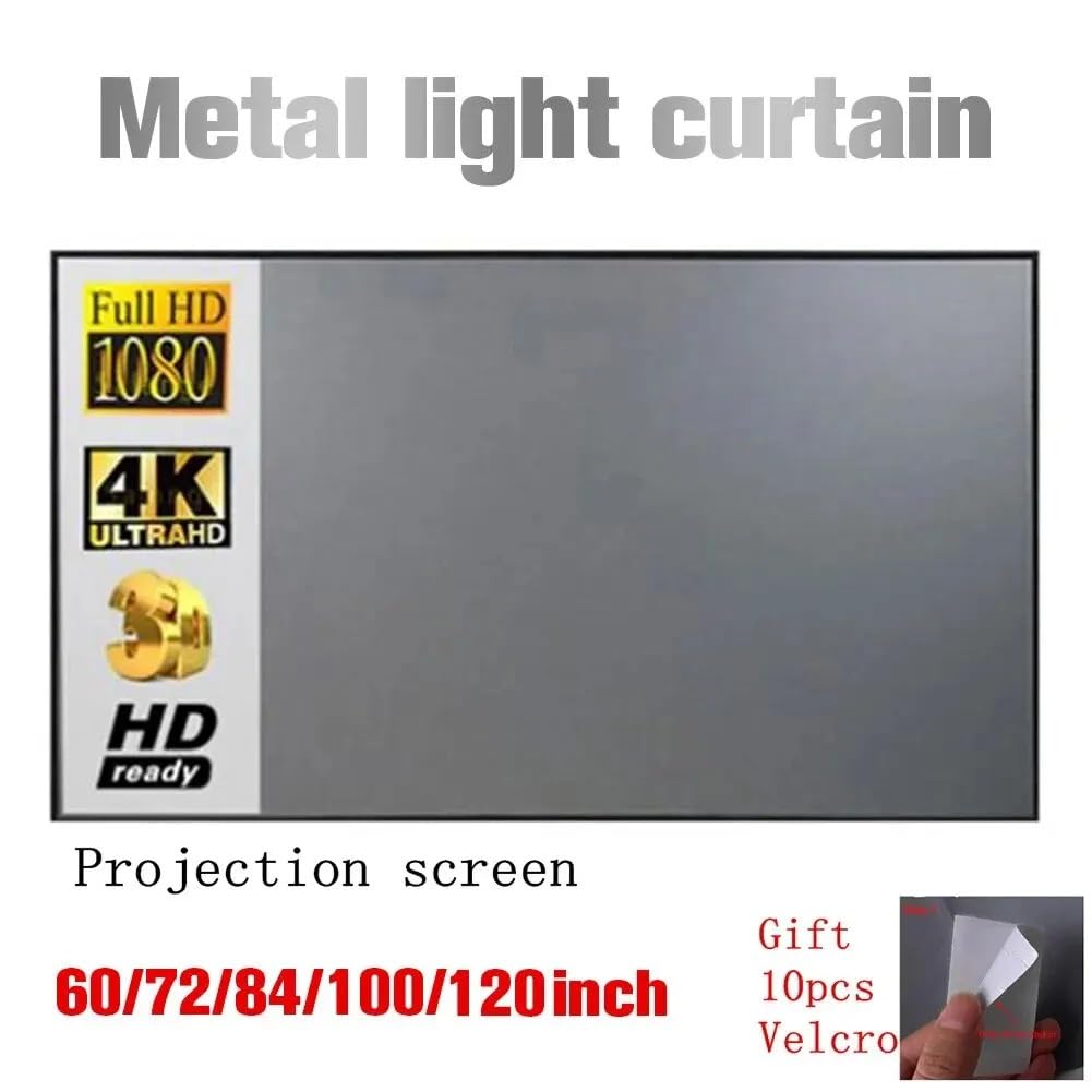 proiettore telo proiettore Schermo di proiezione semplice in metallo anti-luce Panno per proiettore 4K ad alta definizione portatile per esterni(120 inch)