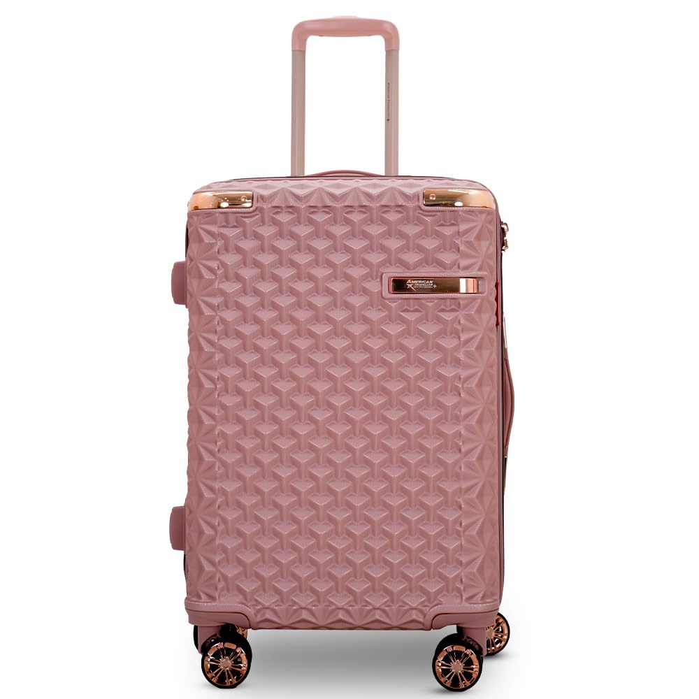american traveller Goldie ABS Travel Suitcase | Hard Shell Cabin Luggage | Compact Trolley Bag for Travel | Durable Carry-On with Spinner Wheels & Secure Lock(20, Rose Gold)-picture-36