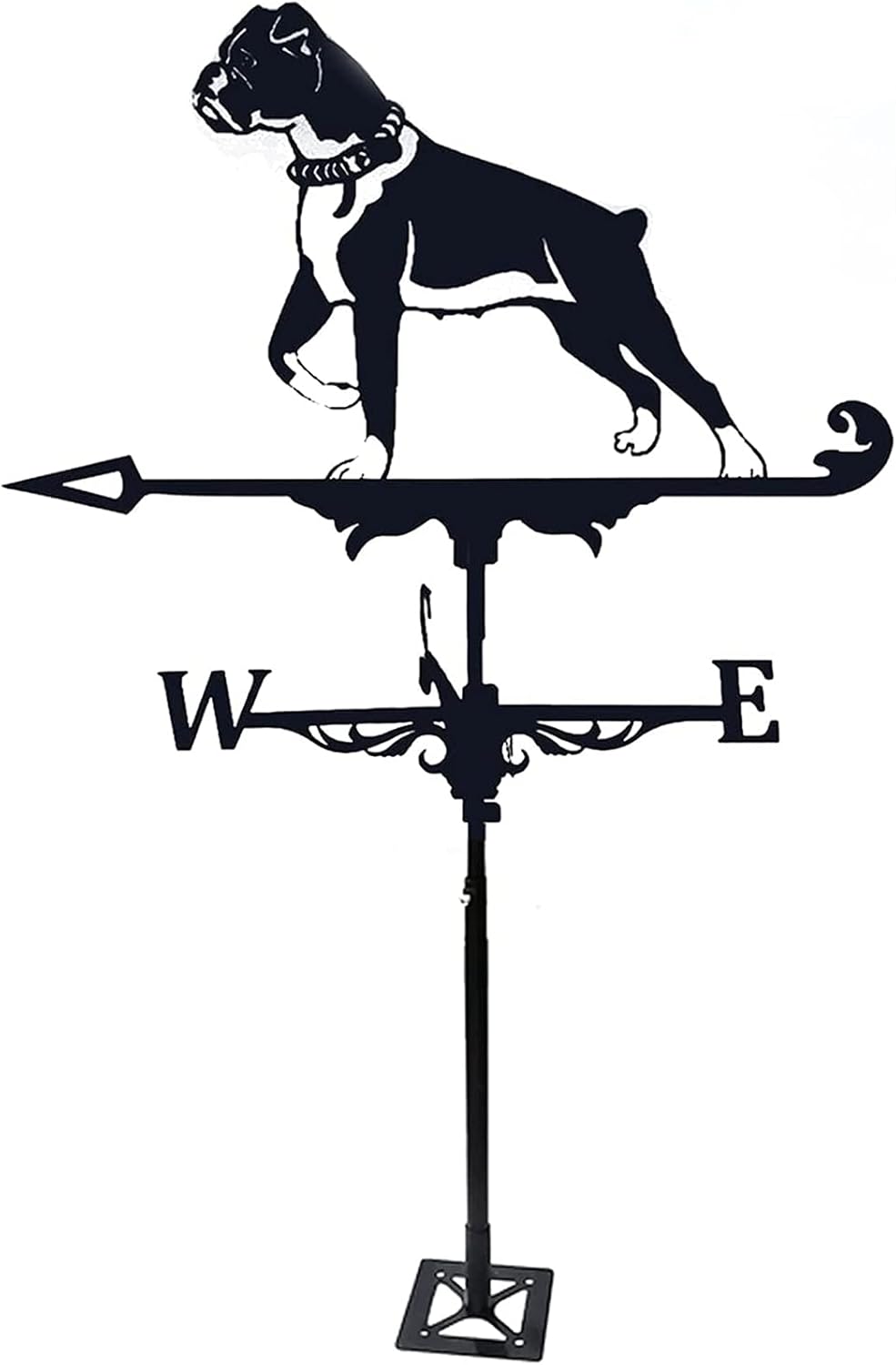Weathervane,Windblown Metal Weathervane with Wind Direction, Vintage Black Weather Vane Hollow Wind Direction Indicator for Outdoor Garden Roof Paddock Decoration Weather Vane