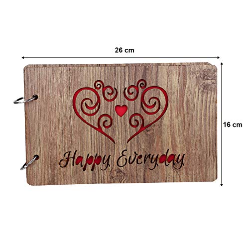 Image of Sehaz Artworks Scrapbook Photo Album for Memorable Gift on Boyfriend Girlfriend Birthdays, Anniversary Scrap book - Happy Everyday (26 cm x 16 cm)