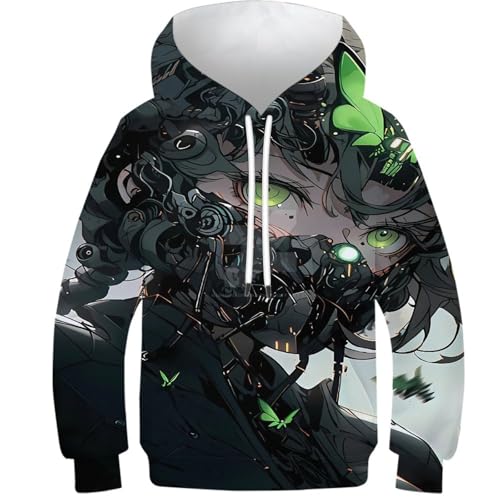 Biohazard Warrior Sudaderas con capucha para niños y niñas Suéter con capucha divertidas sudaderas frescas de manga larga chaqueta ligera con capucha 11-13 años