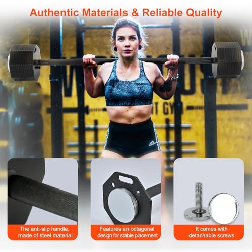Image of Adjustable Barbell Set with 5LB Bolts, Supports up to 240LB Ideal for Home Gyms