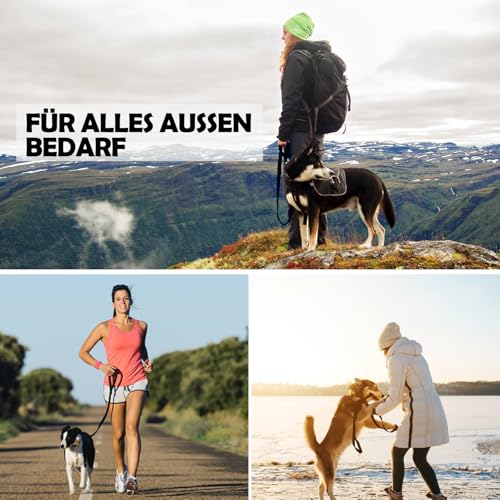 Dubest Schleppleine für Hunde,5M 10M 20M 30M Hundeleine Ausbildungsleine mit Weich Handschlaufe und Karabiner Robuste Nylon Trainingsleine für Kleine bis Große Hund (5M, Schwarz)