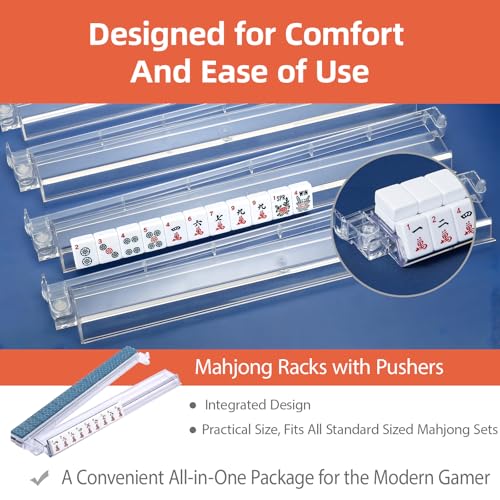 Juego Mah Jong Rack y Pusher Acrílico Transparente miniatura 2