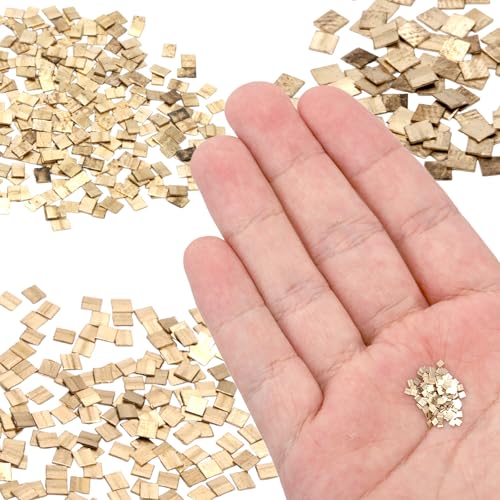 Image of 0.5 Gram (0.32DWT) Gilded Alloy Solder for Jewelry Making, 1.5x1.5mm Tiny Low Temp Gold-Plated Alloy Chip Solder for DIY Jewelry Soldering Repair Projects Precut & Easy Welding