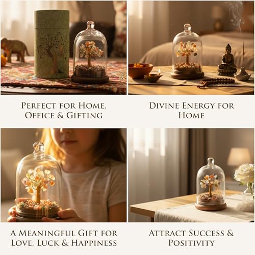 Image of Seven Chakra Crystal Tree for Home & Office Decor | Healing Gemstone Tree for Positive Energy, Prosperity & Harmony | Spiritual Gift for Love, Luck & Success | Bonsai Feng Shui