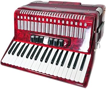 EUFISA イタリアーナ 赤いアコーディオン メタリック仕上げ EUFISA