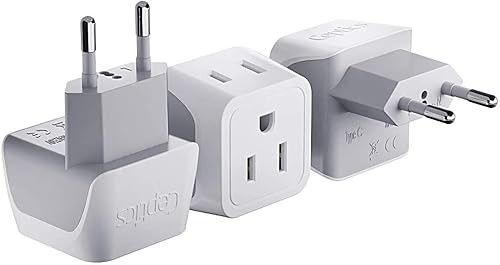 Miniatura 3 de Ceptics Paquete de adaptadores de viaje tipo C para Europa - Carga múltiples dispositivos a la vez - Estados Unidos a Europa, Alemania, España,