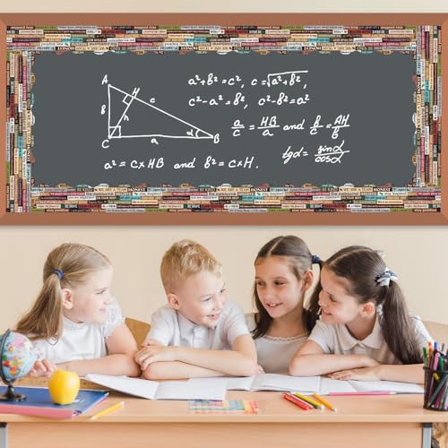 Image of Whaline 65.6Ft Inspirational Quote Bulletin Board Borders Motivational Border Trim Self Adhesive Growth Mindset Scalloped Craft Border Decor for Back to School Chalkboard Whiteboard Wall Board Decor