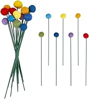 PH PandaHall 14pcs Felt Ball Flower Bouquet - 7 Vibrant Wool Colors, 8.7" Handmade Flowers for Vases, Home Decor & Gifts