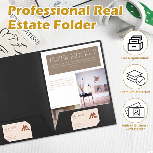 10 Pieces Real Estate Document Folder with Business Card Letter Size Real Estate Agent Twin Pocket Folders Estate Planning Folder with Pockets for Real Estate Agent Supplies - Image 4
