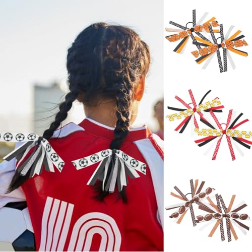 Elastic Sport Headband with Soccer Volleyball Print Unique Handmade Hair Tie Girls' Football Hair Accessory2