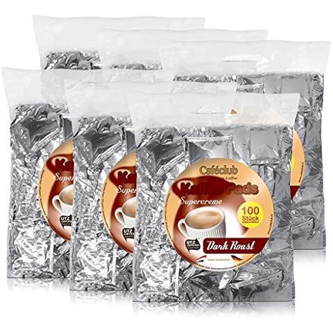 6x Cafeclub Dark Roast Kaffeepads Megabeutel je 100 stk. dunkle Röstung einzeln verpackt Cover