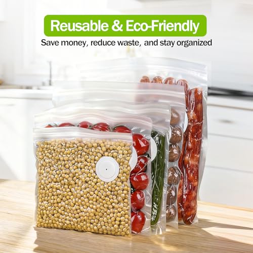 Image of Vacuum Sealer Bags for Food, BPA-Free Food Storage Bags, Freezer, Microwave - Odor-Resistant, Leak-Proof - Compatible with Auletor Mason Jar Vacuum Sealers (10PCS)