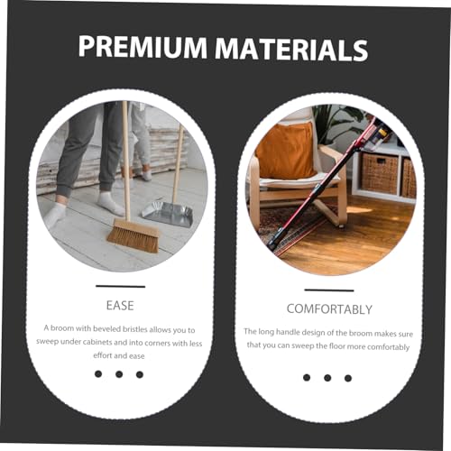 PLAFOPE Chicken Wing Wood Broom mit Langem Stiel Weiche Borsten Vielseitiger Haushaltsbesen für Holz Fliesen und Betonböden Langlebig Antistatisch für Küche Garage und Außenbereiche – Bild 7