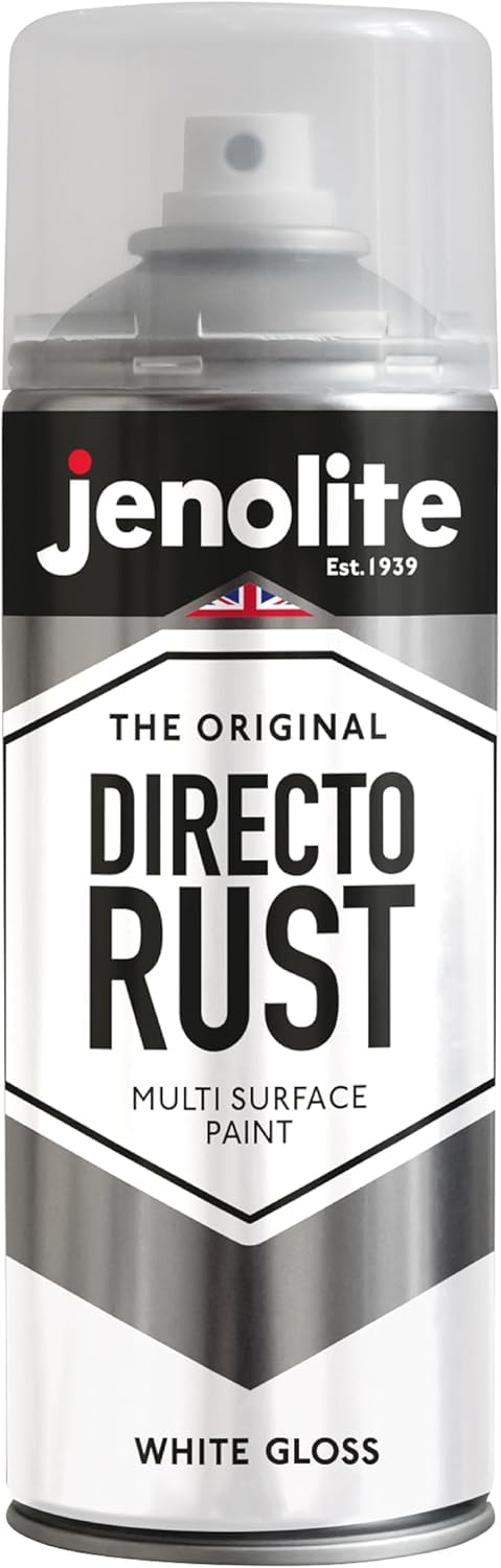 Jenolite Directorust All-In-One Multi-Surface PaintWhite Gloss400Ml Spray Can from B&Q