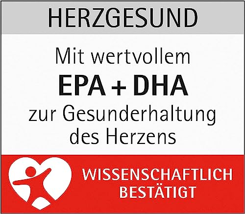 tetesept Omega-3 1000 - Seefisch- und Lachsöl Kapseln – Hochdosierte Omega 3 Fettsäuren DHA, EPA & Vitamin E - Nahrungsergänzungsmittel zur Unterstützung des Herz-Kreislauf-Systems – 1 x 80 Stück