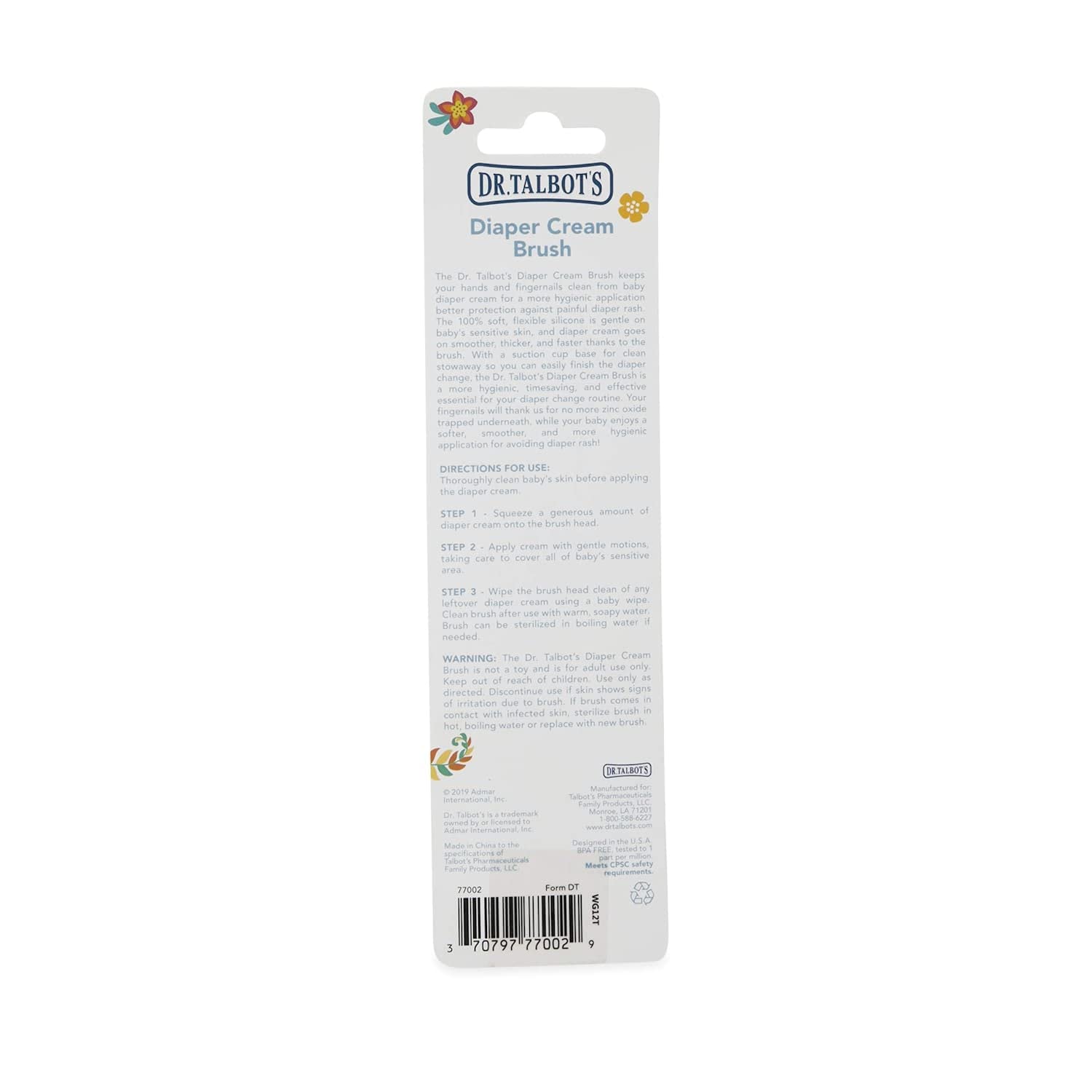 Nuby Dr. Talbots Lot de 16 pinceaux à crème en silicone avec base ventouse Aqua