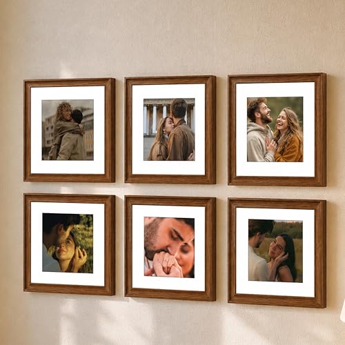 Image of Art Street Wooden Photo Frame for living room, Aesthetic Cave Design Photo Frames for Photograph, Art Work, Certificates Set of 6 (10x10 Inch, Black)