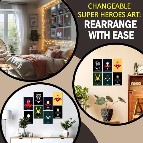 Image of Wonder Hub Super Heroes Wall Posters 8x12 inch (A4 Size) Included Self Adhesive on Back Wall Decor Posters Wall Art For Bedroom, Living room, Office, Dining Room