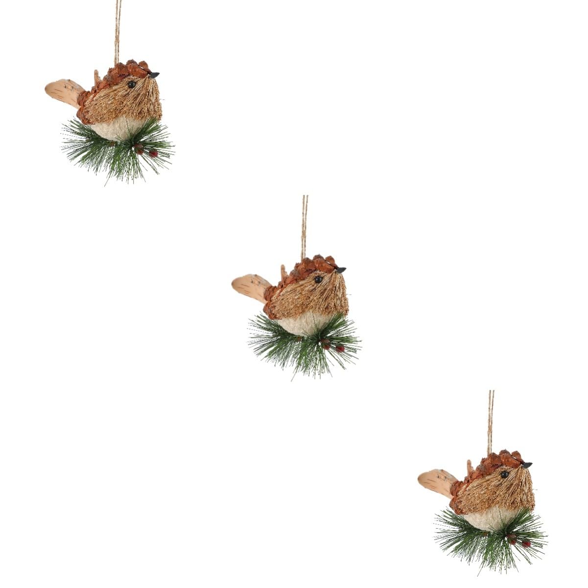 Zerodeko 3 Pz Ciondolo uccellino di paglia colibrì arredamento figurine cinciallegra pappagallo Halloween ciondolo appeso di Natale ornamento da appendere alla festa paglia di legno