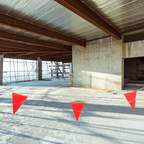 Guirlande de triangles rouges PVC pliable de signalisation pour zone d'isolation - 6