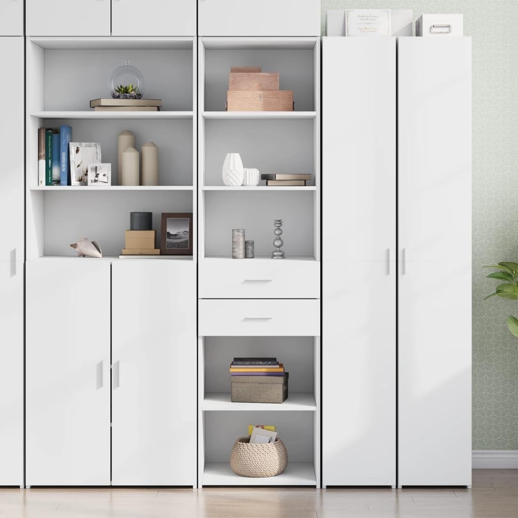 vidaXL Credenza Bianca 50x42,5x185 cm in Legno Multistrato