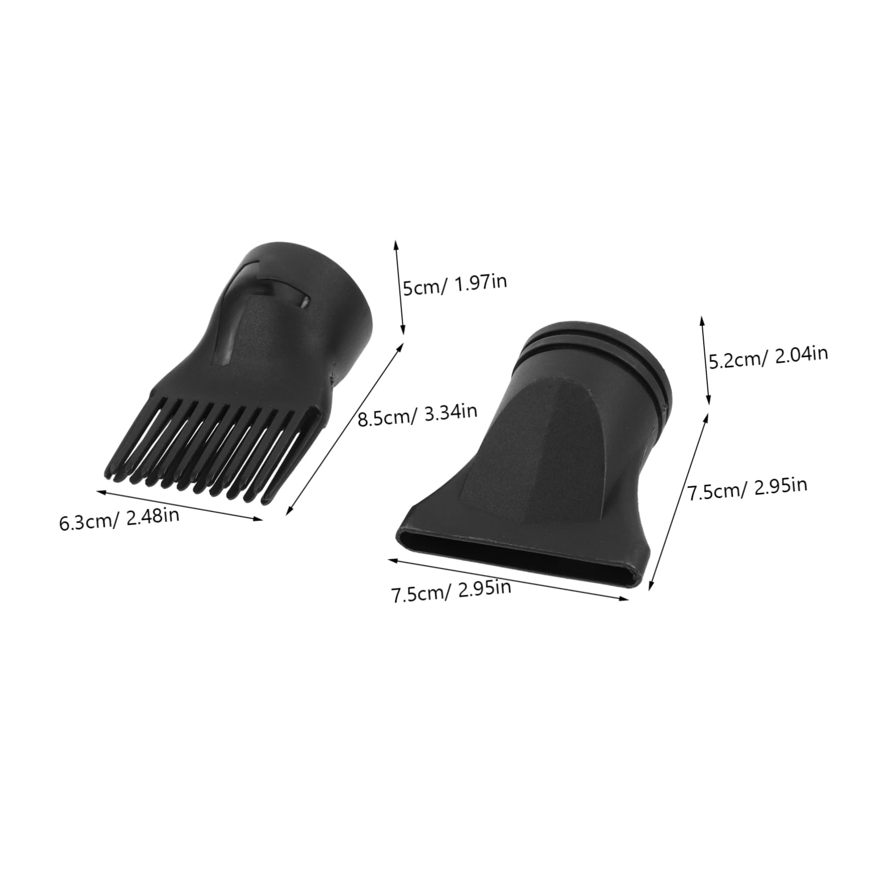 minkissy 2pcs Salon Hair Dryer Nozzle Attachment Universal Styling Hair Nozzle With Flat And Comb Design Plastic Easy Installation Suitable For Hairdressing