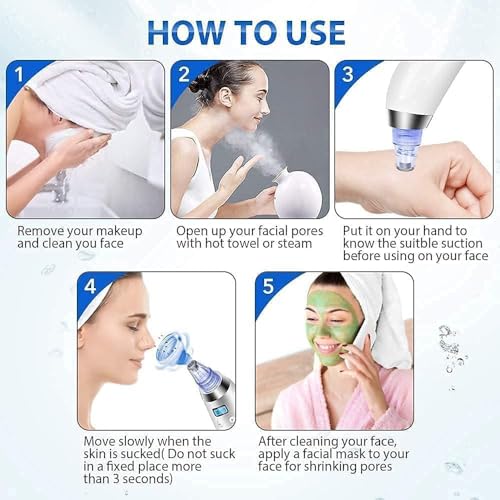 Image of 4 In 1 Multi-Function Blackhead Whitehead Extractor Remover Device Facial Cleansing Tool,Skin Cleaner,Pimple Removal Tool,Acne Pimple Pore Cleaner Vacuum Suction Tool For Men & Women