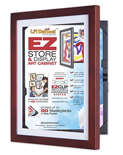 Package of 2 Li'l DavinciÂ® Kid's Art Frames - front-opening, EZ Store wooden frames that allow you to hold up to 50 items in each! (2 frames for 9x12 items, Cherry)