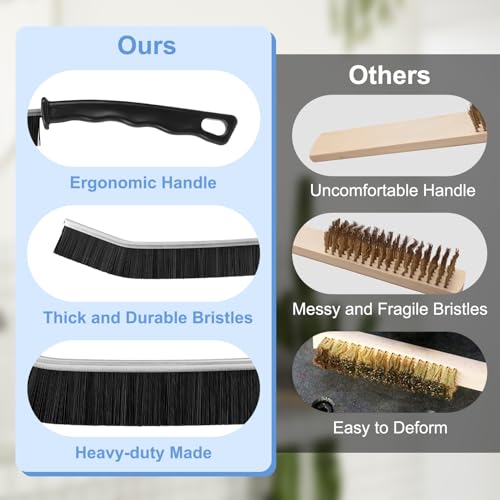 Image of 8 Pack Hard Bristle Crevice Cleaning Brush, Gap Cleaner, Toilet Brush, Grout Cleaner, Kitchen, Bathroom, Car Windshield, Black