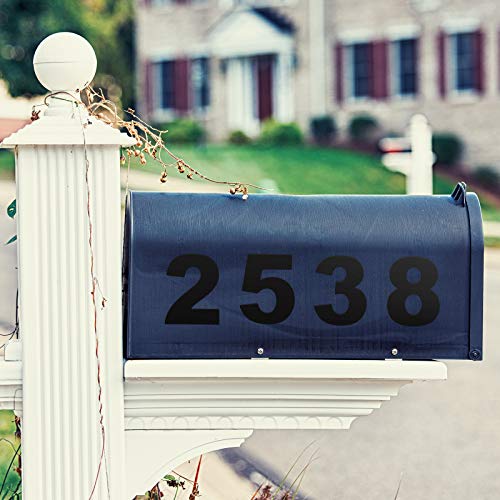 Image of 2 Sets Vinyl Numbers Stickers Self-Adhesive Window Numbers Stickers Die Cut Waterproof Mailbox Number Decals with Scraper for Mailbox Window Car Door Truck House Indoor Outdoor (Black,4 Inch)