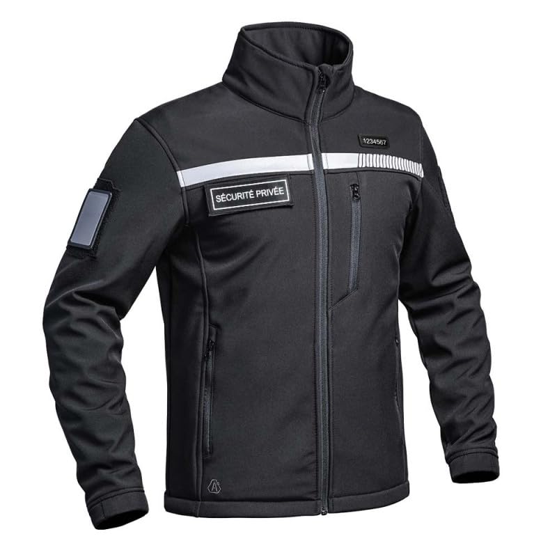 VESTE SOFTSHELL SÉCU-ONE HV-TAPE SÉCURITÉ PRIVÉE NOIR